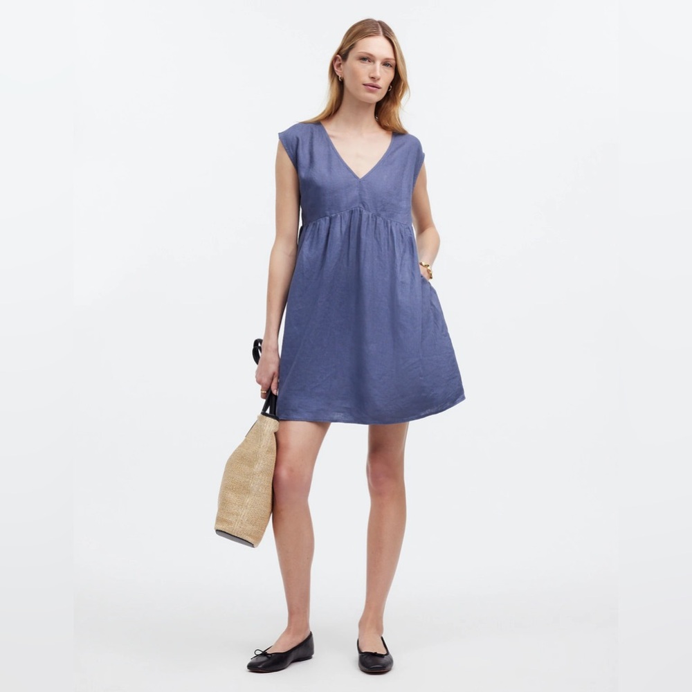 NWT Madewell Relaxed Empire-Waist Mini Dress - Medium Purple